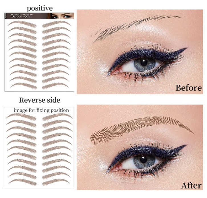 Vista 7 de Tatuaje Tattoo Temporal Real Para Cejas - Color: Black-03